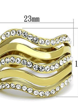 Women Stainless Steel Synthetic Crystal Rings