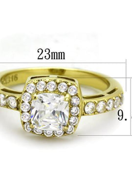 Women Stainless Steel Cubic Zirconia Rings TK1899