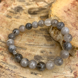 Black Tourmaline Quartz Stretch Bracelet! Natural Crystals & Handmade!