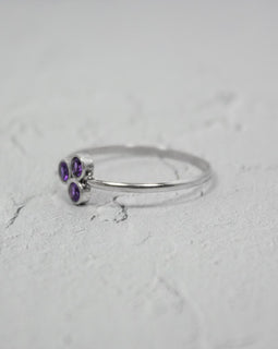 Amethyst Cluster Sterling Silver Ring