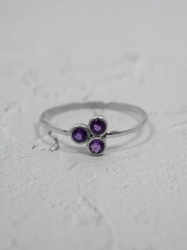 Amethyst Cluster Sterling Silver Ring